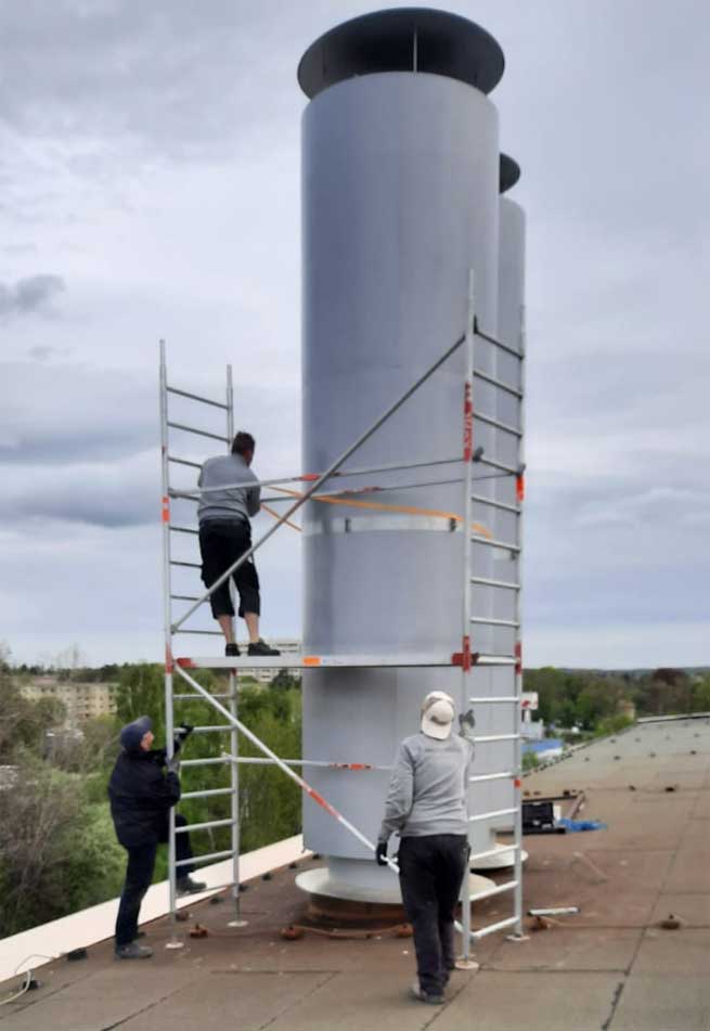 doppelwandiger Schornstein fr Tunnelofen